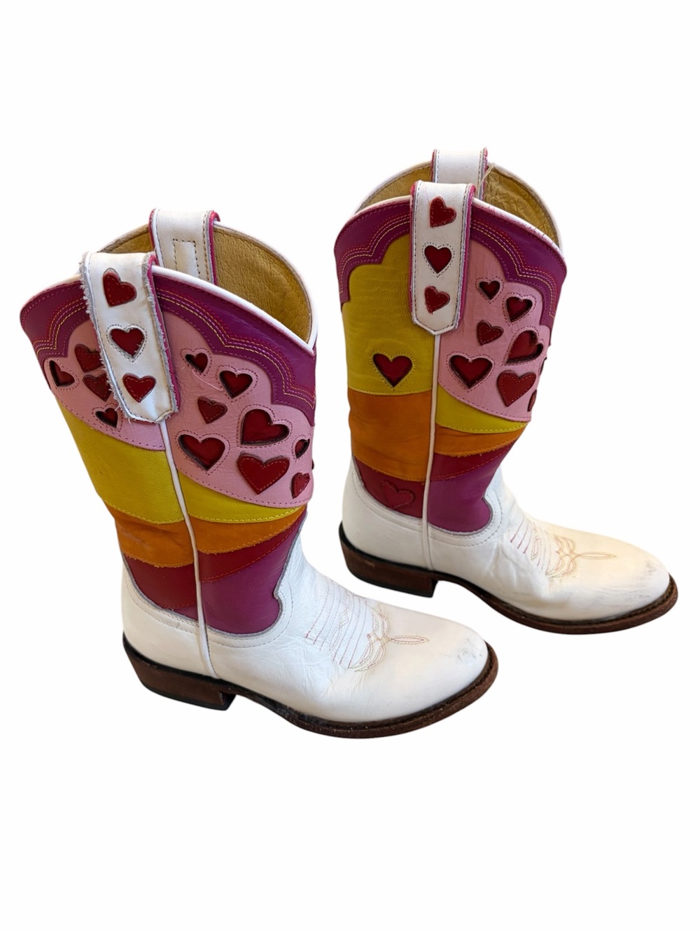 Miron Crosby Girl’s Boots- White, Pink, Yellow, Orange